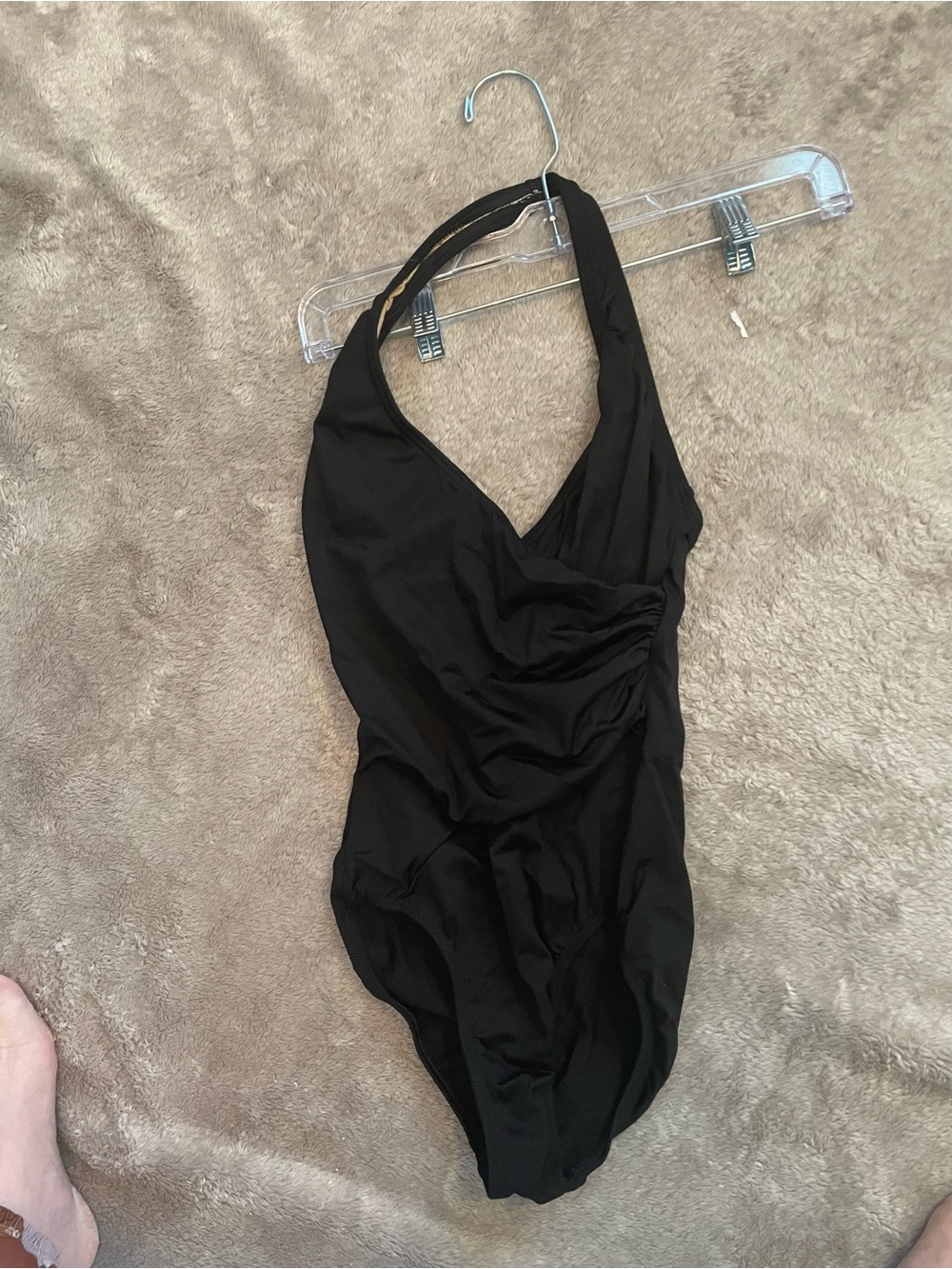 Motionwear Black Halter One-Piece Swimsuit Size Small Adult